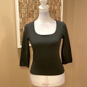 Page Charcoal Gray 3/4 Sleeves Top
